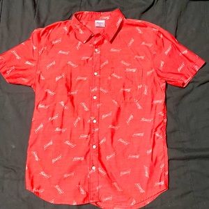 Budweiser logo button down shirt size Medium